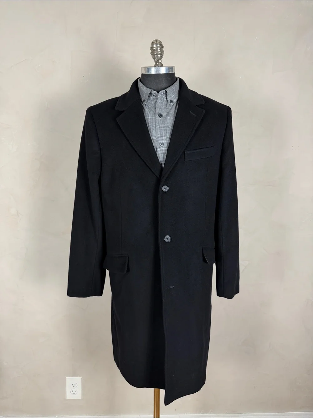 J.Crew Rivington Topcoat Italian Wool Cashmere Black Men’s 42R BS469